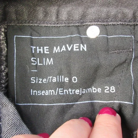 Dovetail Workwear The Maven Slim Jeans Black Size 0 Inseam 28 Stretch Knee Patch - Picture 9 of 12